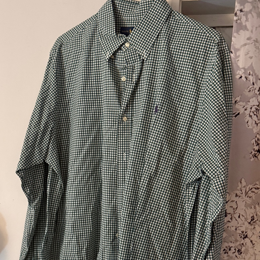 Polo Ralph Lauren Green Checkered Button Down Shirt
